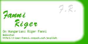 fanni riger business card